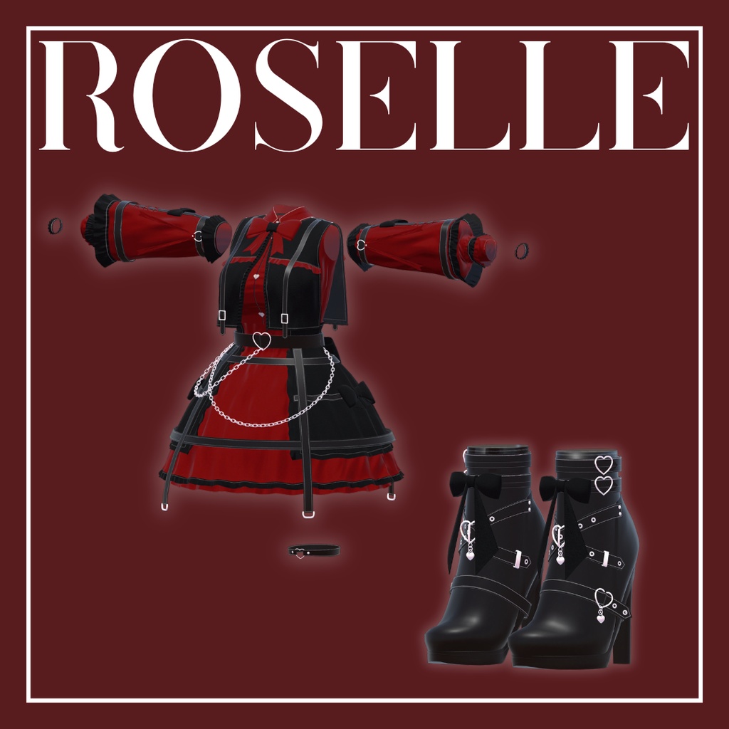 【LUMINA専用】フルセット衣装 "Roselle(ロゼル)"【VRC想定】
