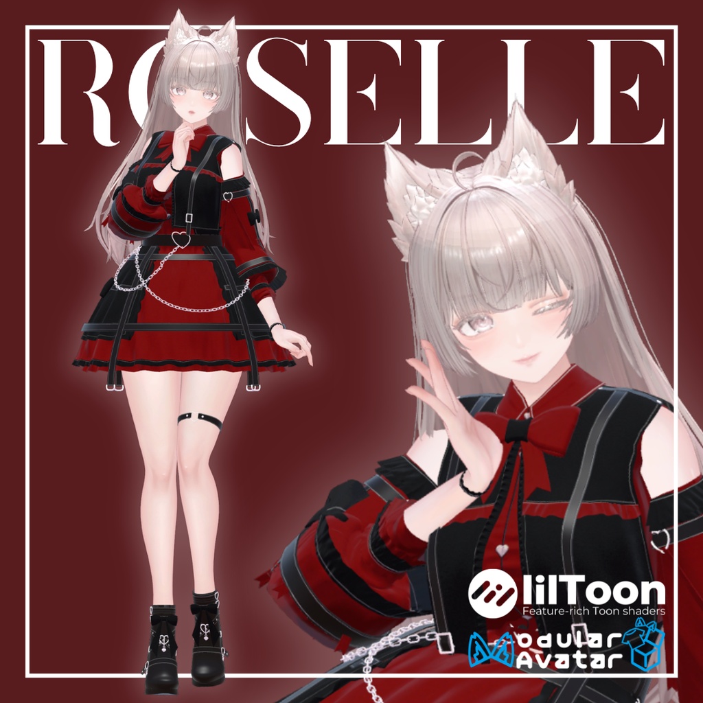 【LUMINA専用】フルセット衣装 "Roselle(ロゼル)"【VRC想定】