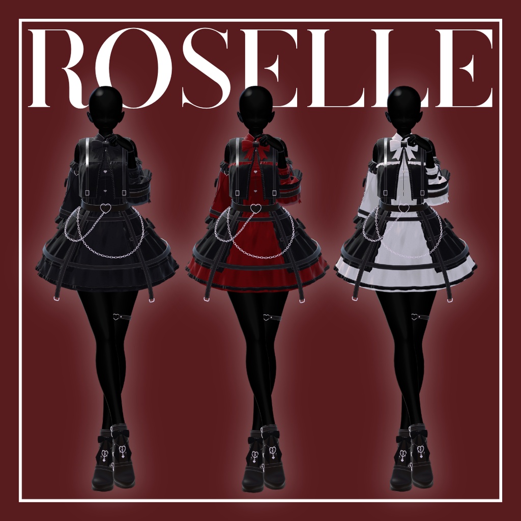 【LUMINA専用】フルセット衣装 "Roselle(ロゼル)"【VRC想定】