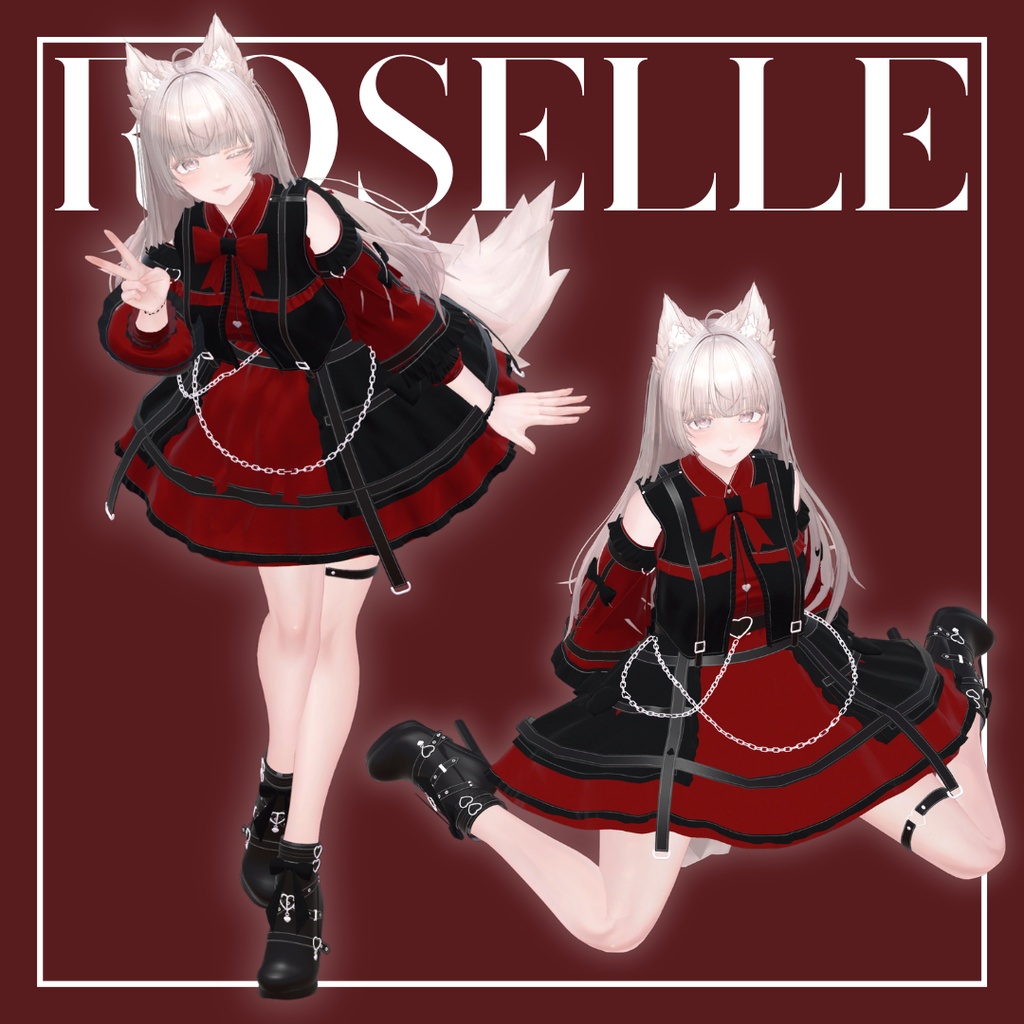 【LUMINA専用】フルセット衣装 "Roselle(ロゼル)"【VRC想定】