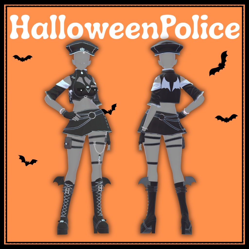 【発売記念セール】フルセット衣装"Halloween Police(ハロウィンポリス)"【4アバター対応】