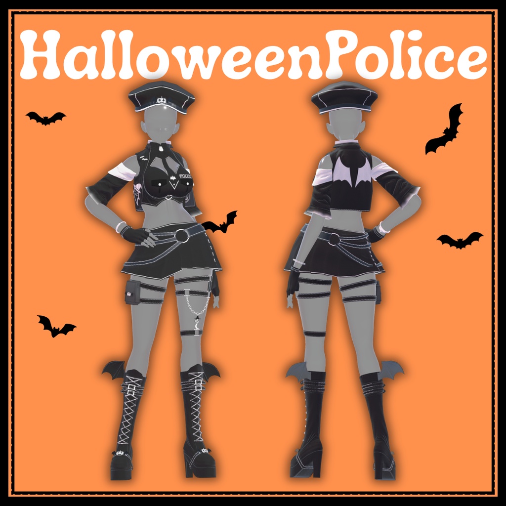 【発売記念セール】フルセット衣装"Halloween Police(ハロウィンポリス)"【4アバター対応】