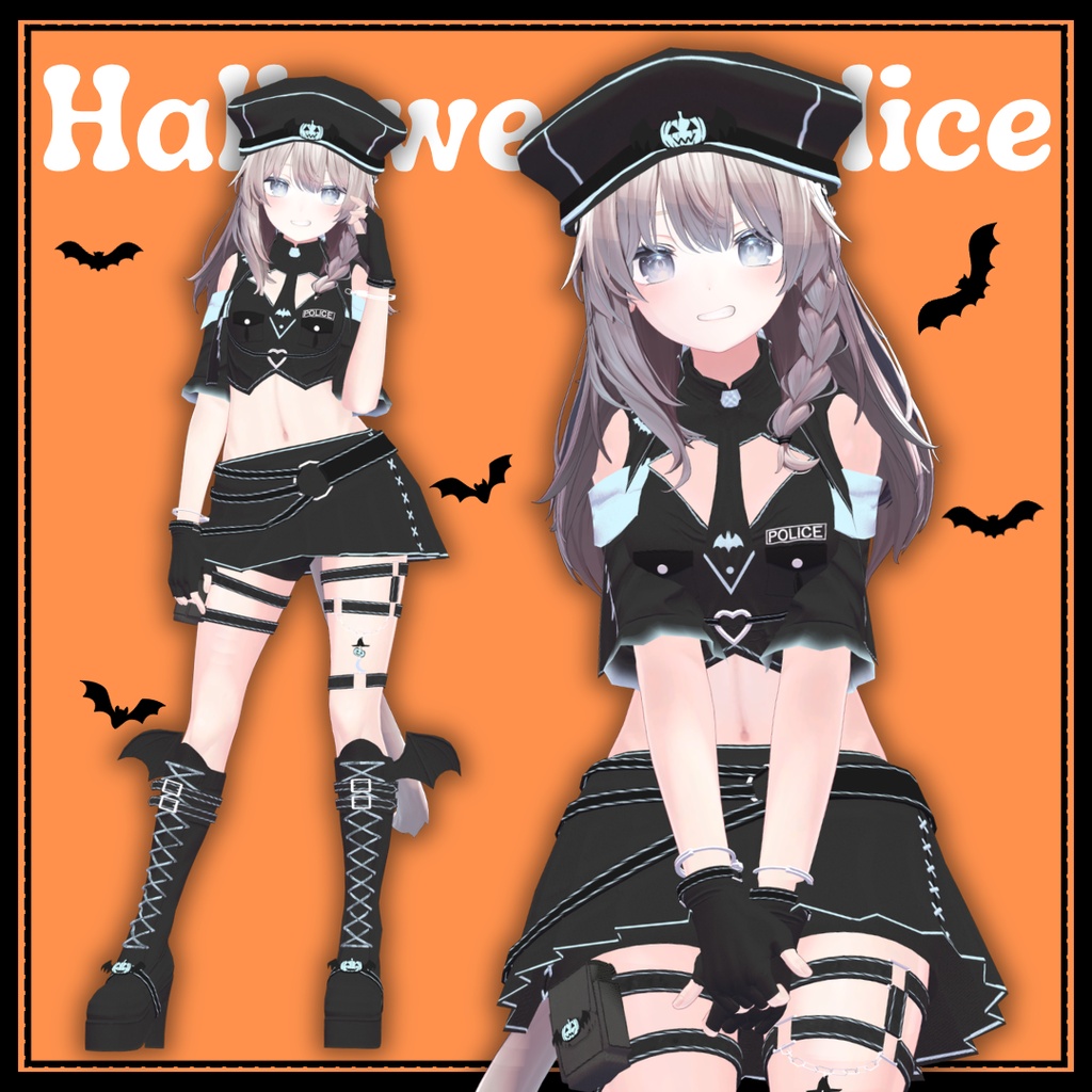 【発売記念セール】フルセット衣装"Halloween Police(ハロウィンポリス)"【4アバター対応】