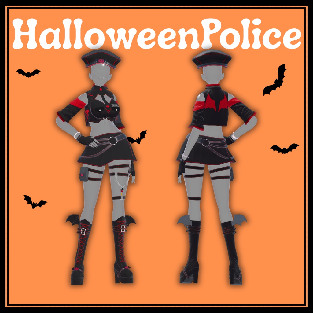 【発売記念セール】フルセット衣装"Halloween Police(ハロウィンポリス)"【4アバター対応】