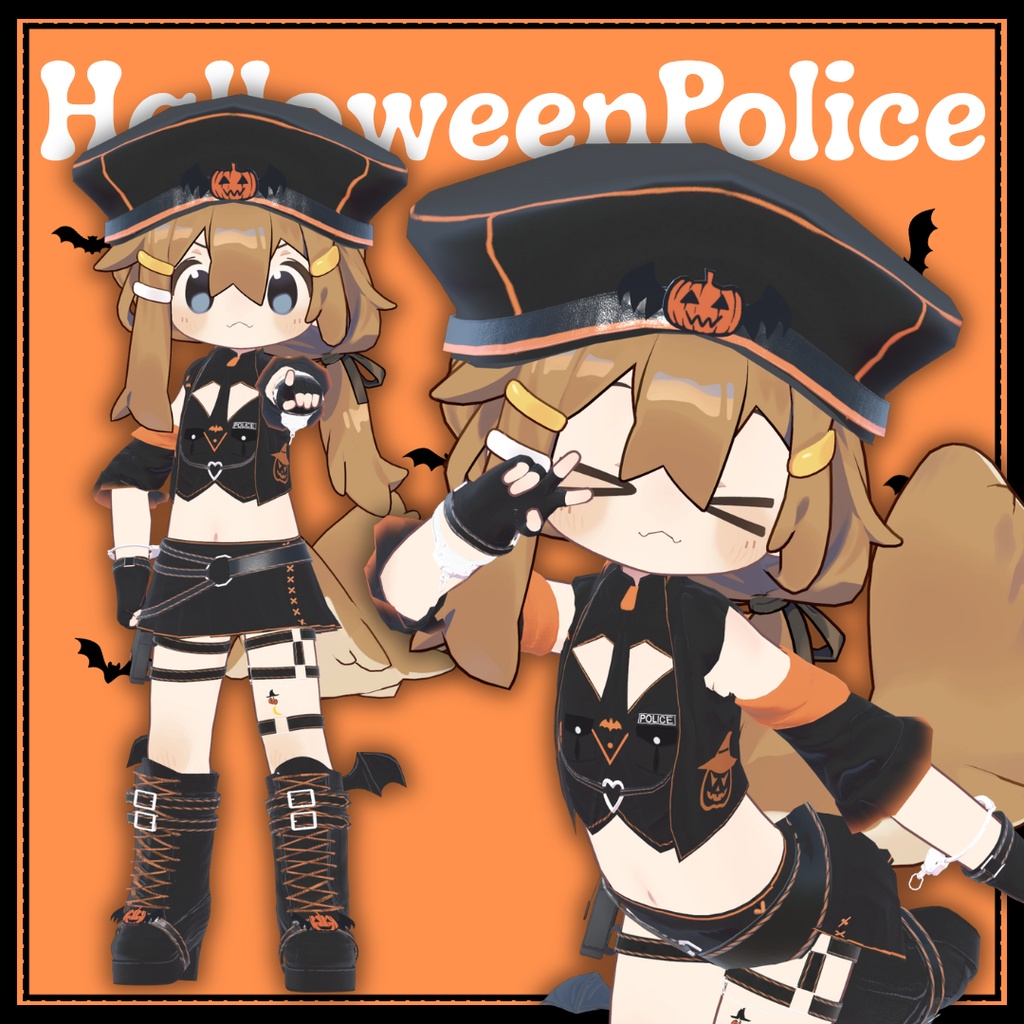 【発売記念セール】フルセット衣装"Halloween Police(ハロウィンポリス)"【4アバター対応】