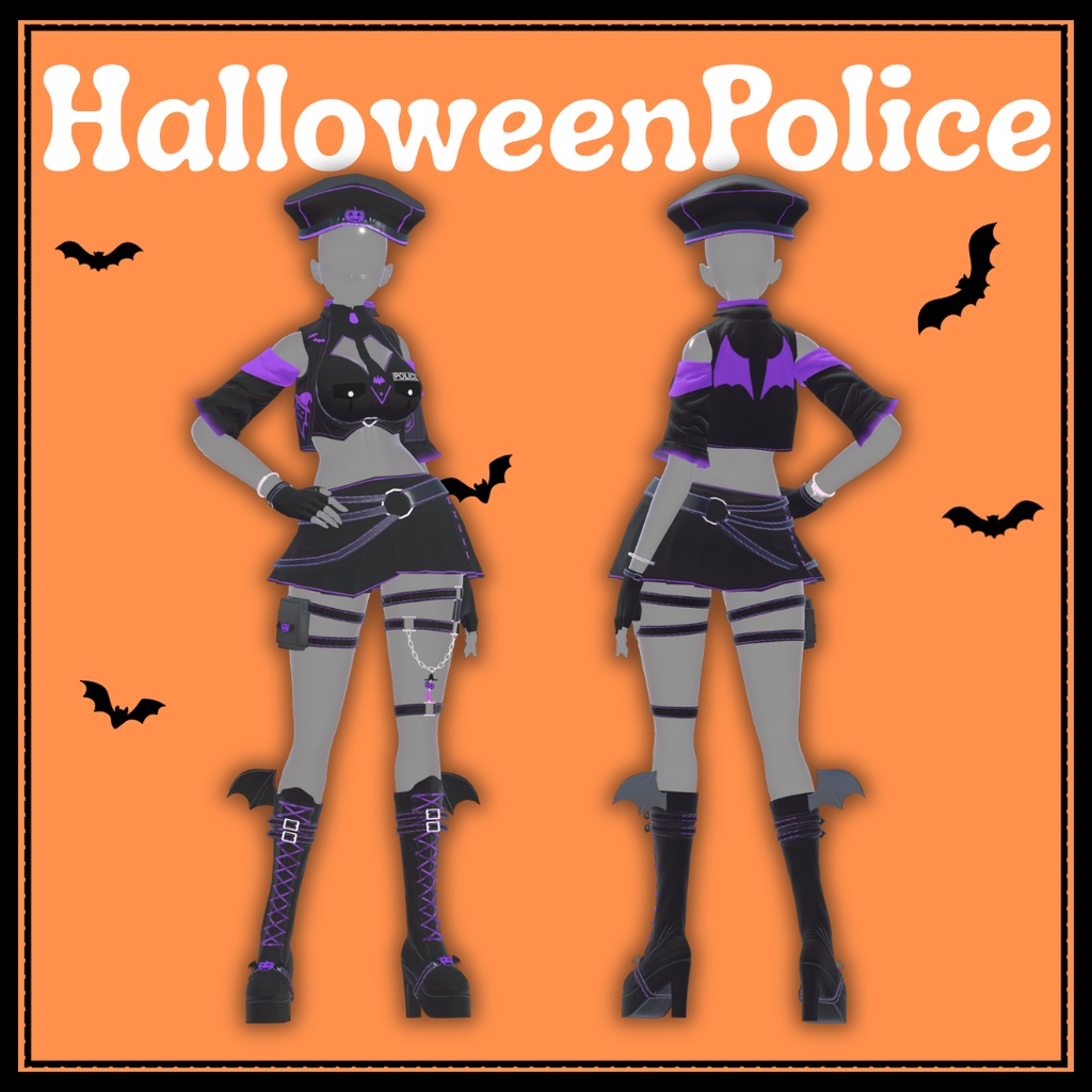 【発売記念セール】フルセット衣装"Halloween Police(ハロウィンポリス)"【4アバター対応】