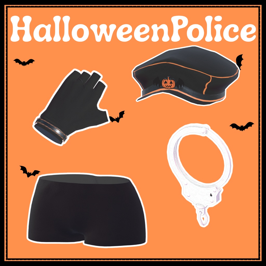 【発売記念セール】フルセット衣装"Halloween Police(ハロウィンポリス)"【4アバター対応】