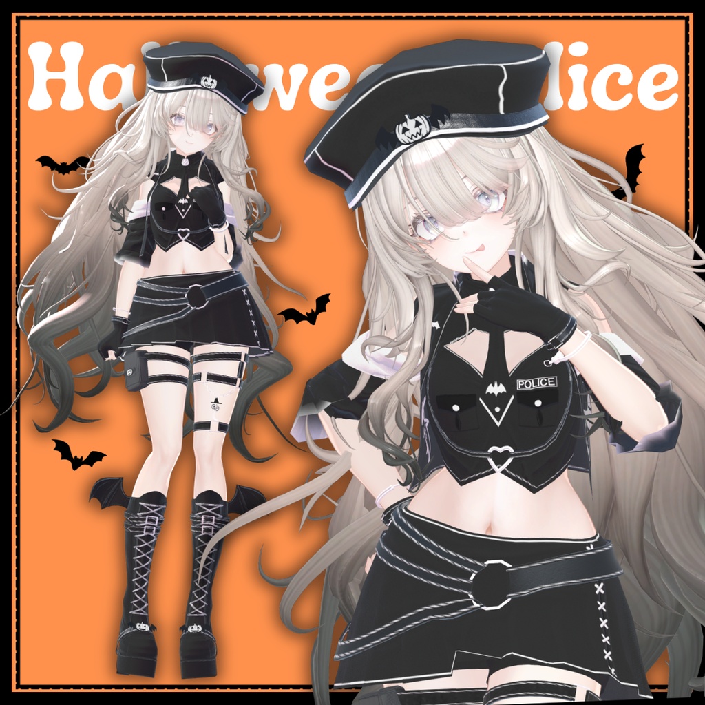 【発売記念セール】フルセット衣装"Halloween Police(ハロウィンポリス)"【4アバター対応】