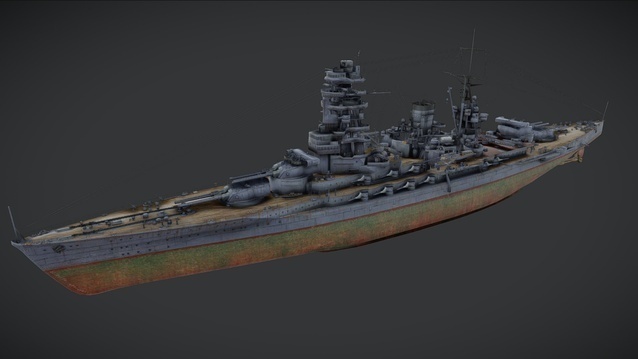 IJN Nagato 長門|日本海軍 戦艦 長門|3Dモデル
