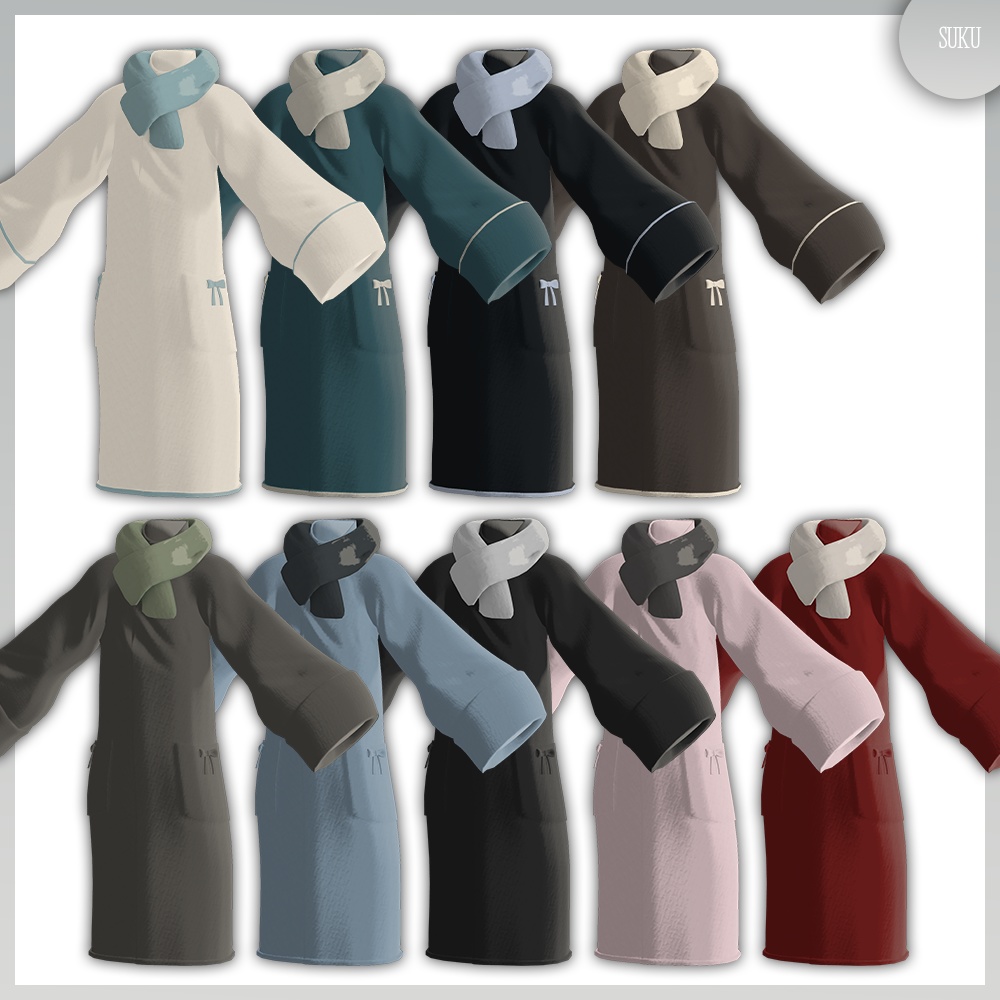 【40%OFF🎀販売記念SALE/2アバター対応】Ribbon Two-Tone Coat【VRChat】