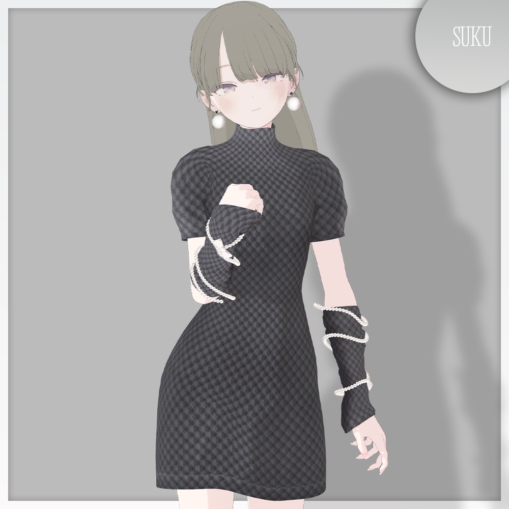 【SALE🎀Lapwing/Marycia/しなの対応】Quilted Mini Dress【VRChat】