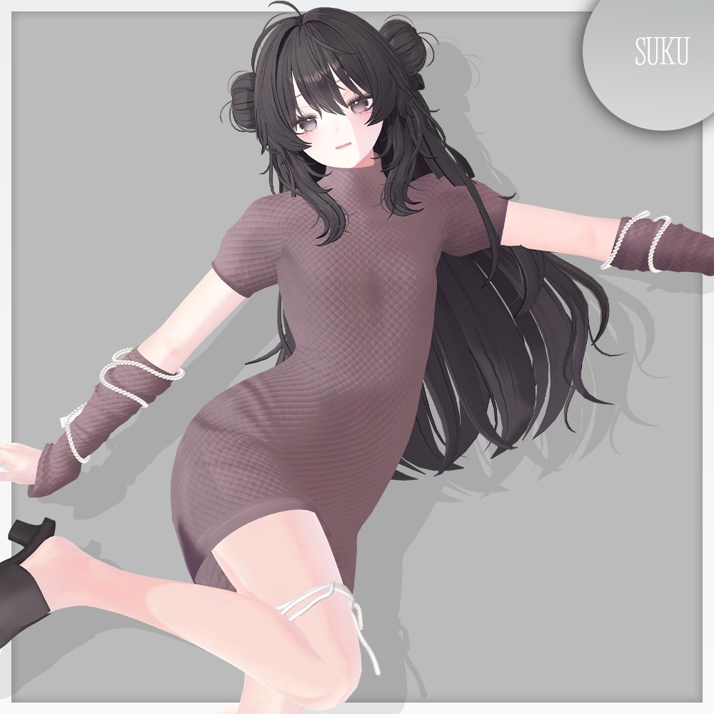 【🎀Lapwing/Marycia/しなの対応】Quilted Mini Dress【VRChat】