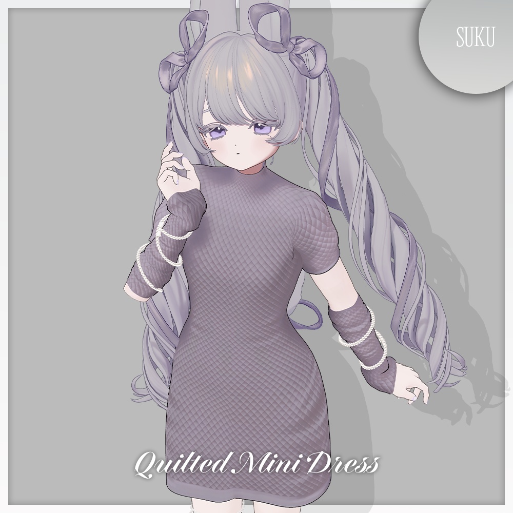 【🎀Fyuett/Lapwing/Marycia/しなの対応】Quilted Mini Dress【VRChat】