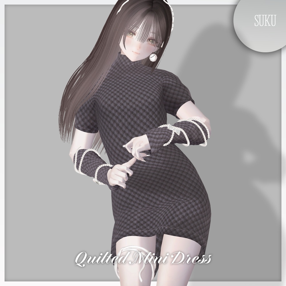 【SALE🎀Lapwing/Marycia/しなの対応】Quilted Mini Dress【VRChat】