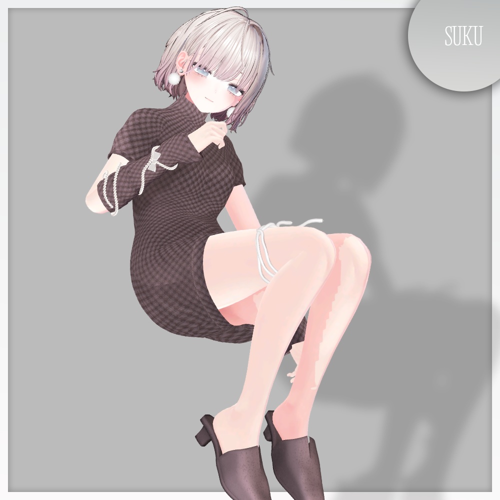 【SALE🎀Lapwing/Marycia/しなの対応】Quilted Mini Dress【VRChat】