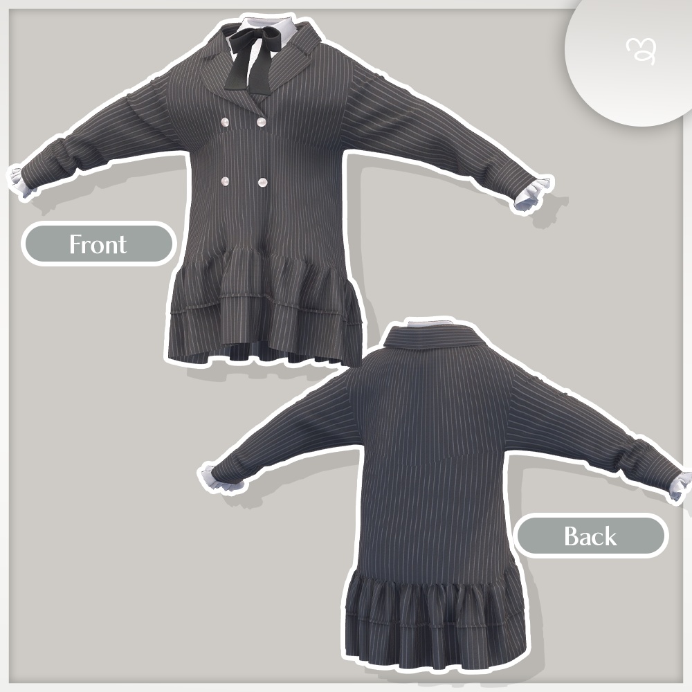 【SALE🎀5アバター対応】Frilled double-breasted jacket【VRChat】