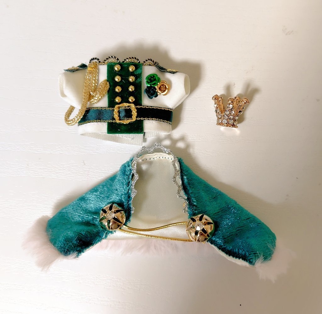 【8cm用】プチ王子服・緑色