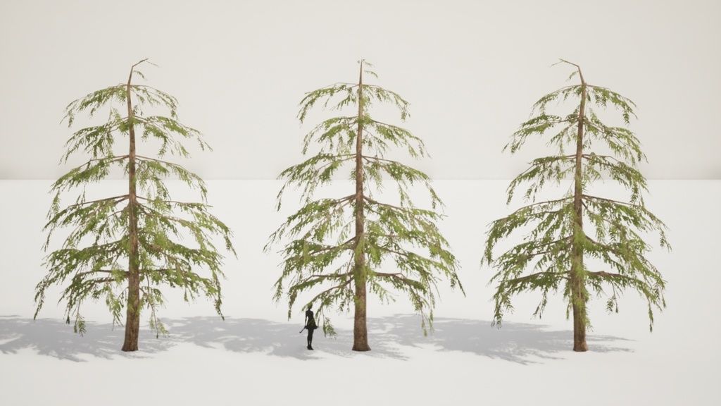 9 Realistic Himalayan Cedarの木パック Low Poly 3D model