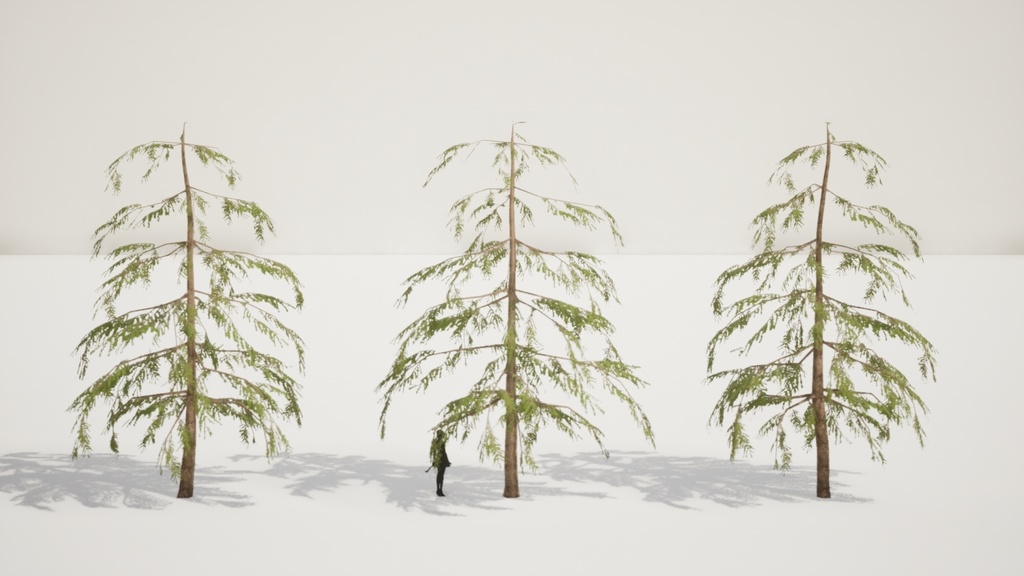 9 Realistic Himalayan Cedarの木パック Low Poly 3D model