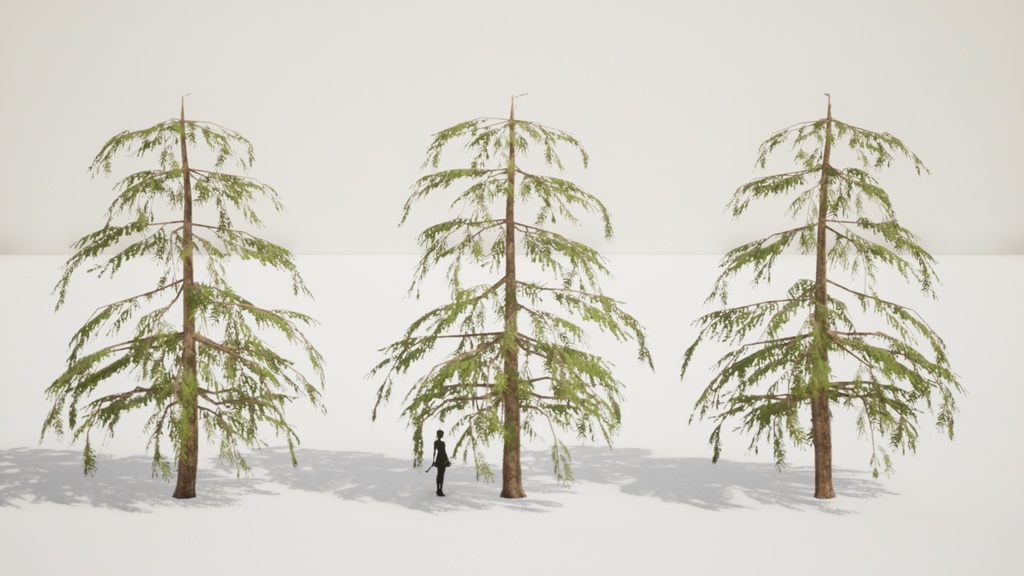 9 Realistic Himalayan Cedarの木パック Low Poly 3D model