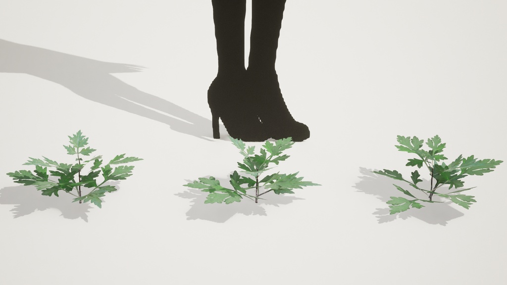 リアルな韓国産ヨモギ5種 植物 3Dモデル