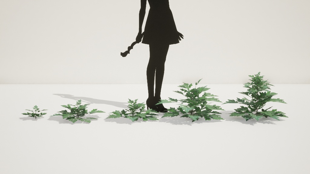 リアルな韓国産ヨモギ5種 植物 3Dモデル
