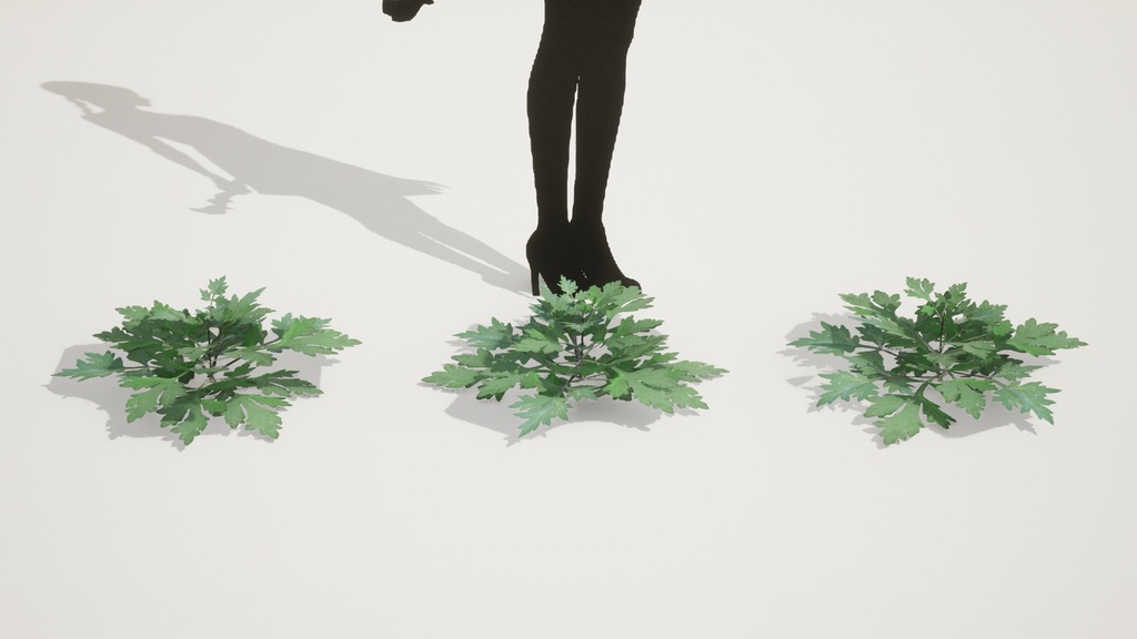 リアルな韓国産ヨモギ5種 植物 3Dモデル