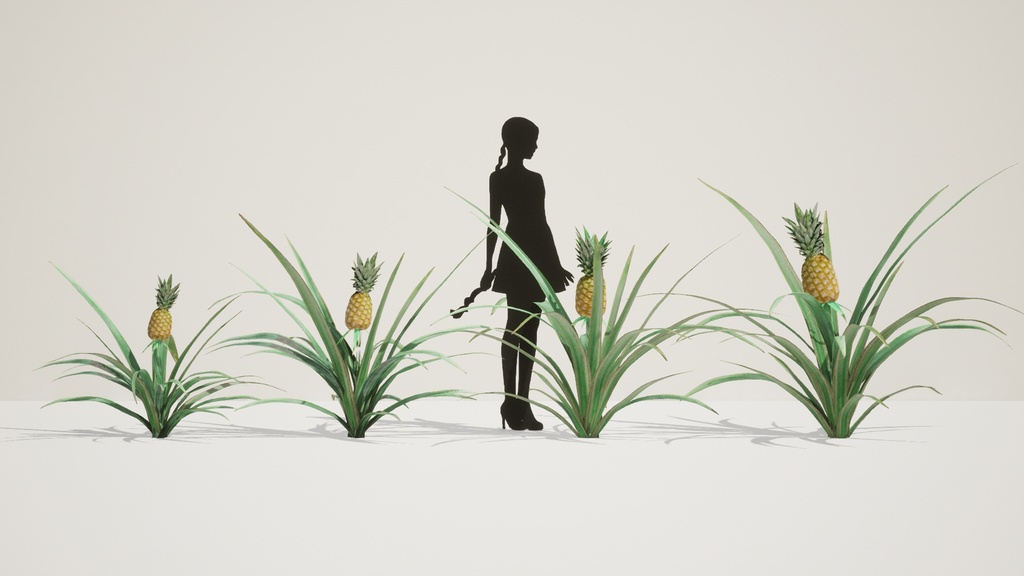 リアルなパイナップルの木 3Dモデル データパック