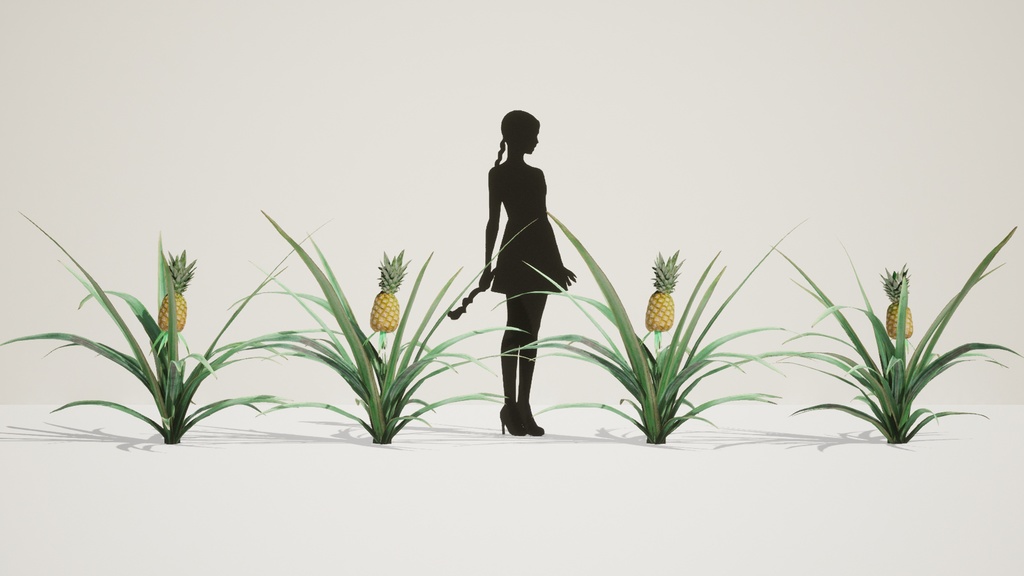 リアルなパイナップルの木 3Dモデル データパック