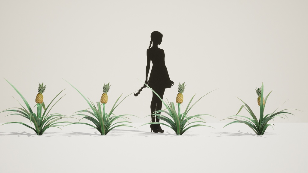 リアルなパイナップルの木 3Dモデル データパック