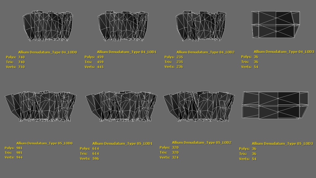 5種類のヨーロッパ野の花、Allium Denudatum II LOD