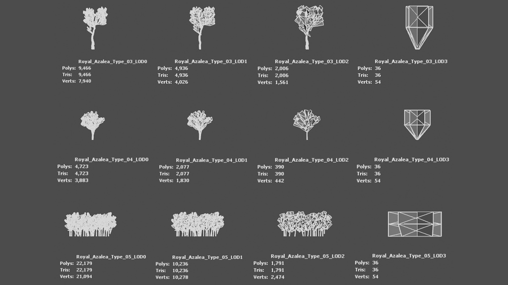 5 ツツジ3Dモデルデータパック