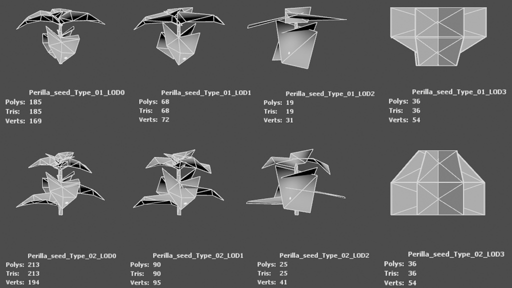 4種類のエゴマの葉の植物パック
