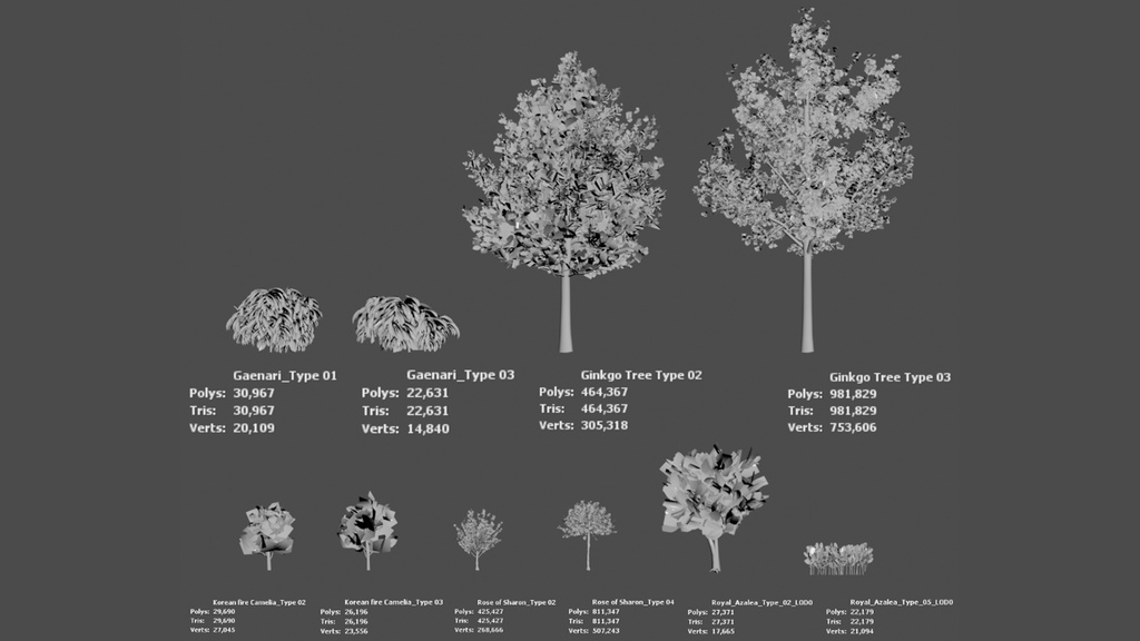 ソウルの緑:リアル3D街路樹セット 01