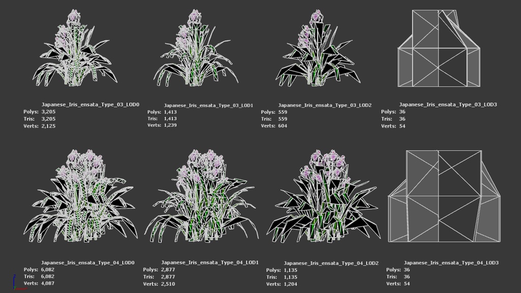 日本の優雅:ハナショウブの3Dモデル