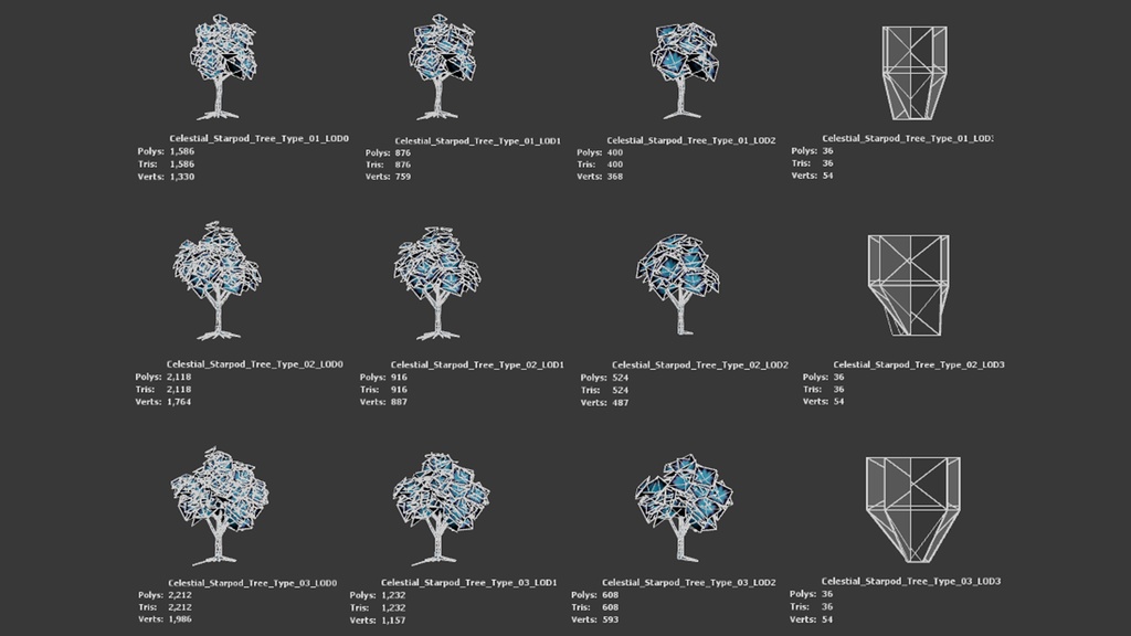 天空の星の樹 セレスティアル・スターポッド・ツリー 3Dモデル