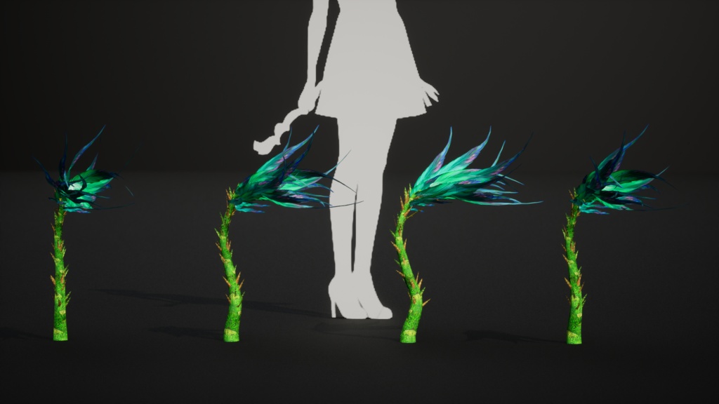 青い羽のシダ ブルー・フェザーストーク・フェルン 3Dモデル