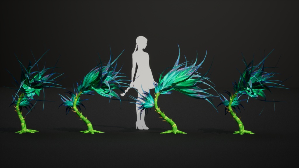 青い羽のシダ ブルー・フェザーストーク・フェルン 3Dモデル