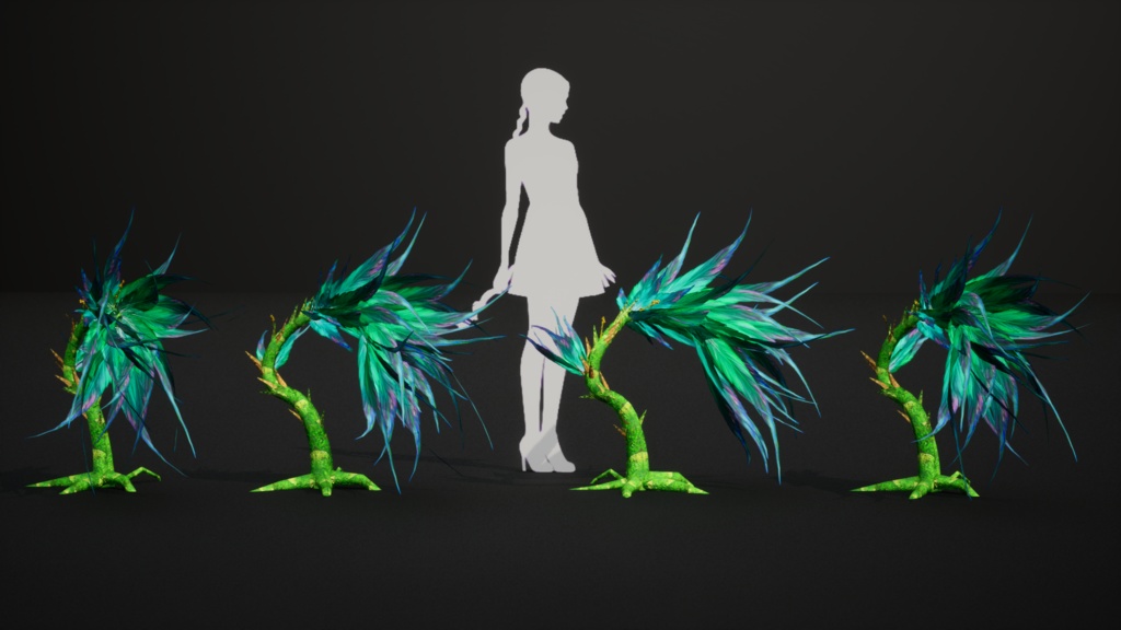 青い羽のシダ ブルー・フェザーストーク・フェルン 3Dモデル