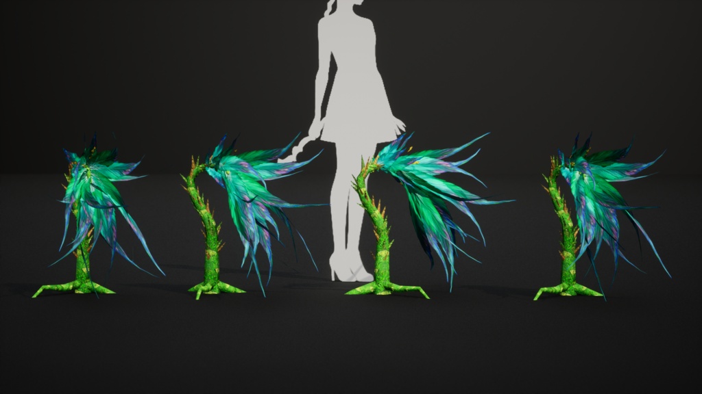 青い羽のシダ ブルー・フェザーストーク・フェルン 3Dモデル