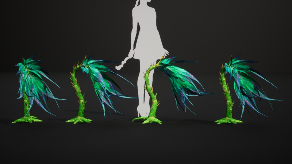 青い羽のシダ ブルー・フェザーストーク・フェルン 3Dモデル