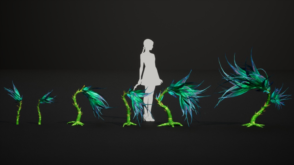 青い羽のシダ ブルー・フェザーストーク・フェルン 3Dモデル