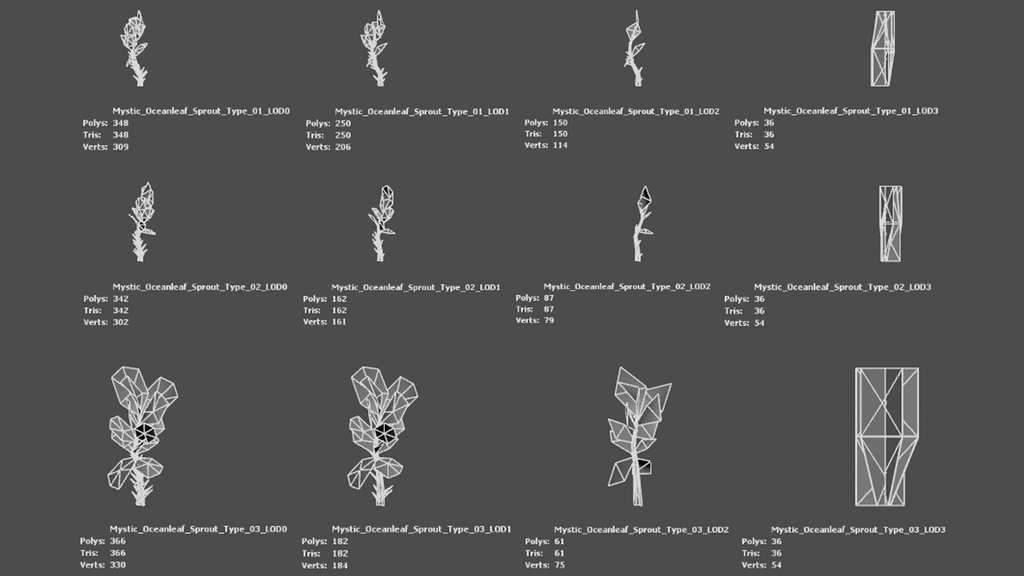 神秘の海の葉 スプライト ミスティック・オーシャンリーフ・スプライト 3Dモデル