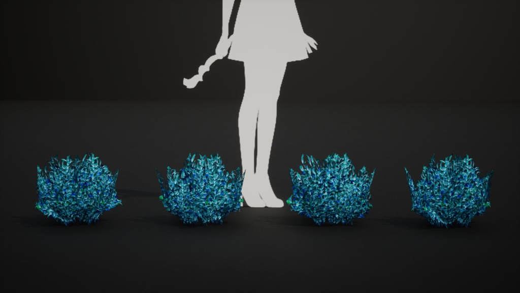 光輝くサファイアの低木 ルミナス・サファイア・ブッシュ 3Dモデル