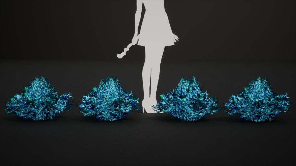 光輝くサファイアの低木 ルミナス・サファイア・ブッシュ 3Dモデル