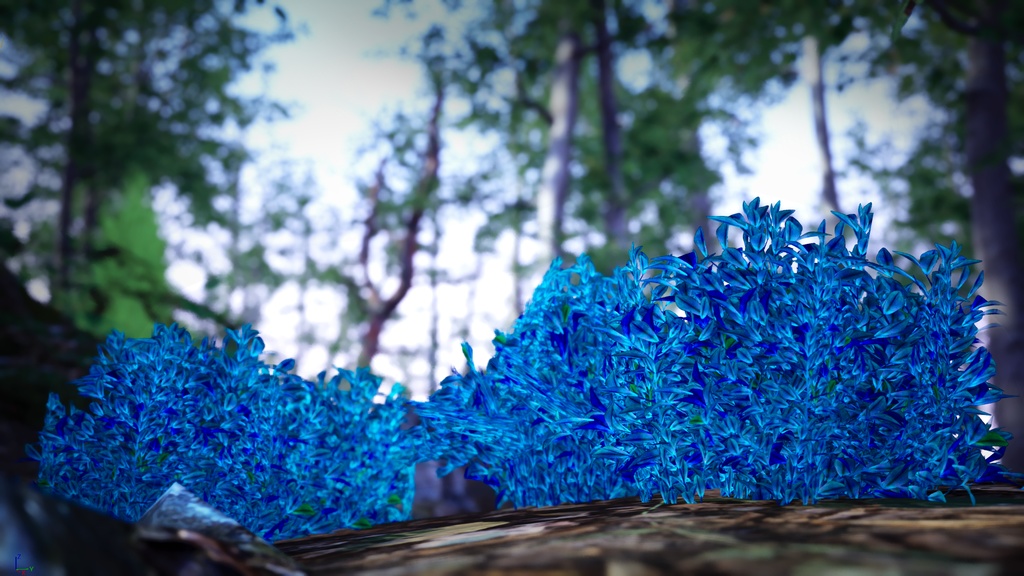 光輝くサファイアの低木 ルミナス・サファイア・ブッシュ 3Dモデル