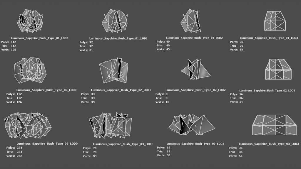 光輝くサファイアの低木 ルミナス・サファイア・ブッシュ 3Dモデル