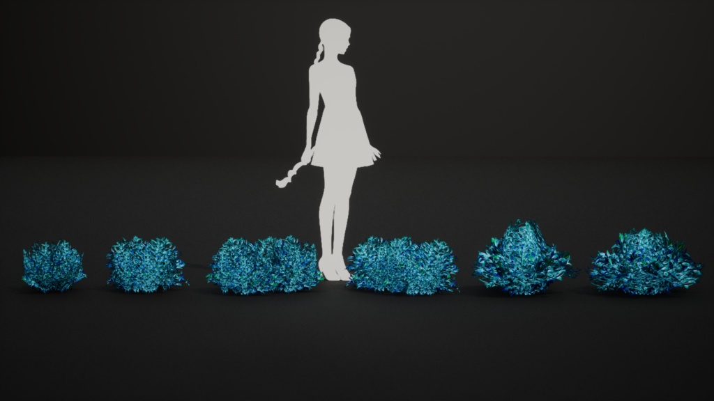 光輝くサファイアの低木 ルミナス・サファイア・ブッシュ 3Dモデル