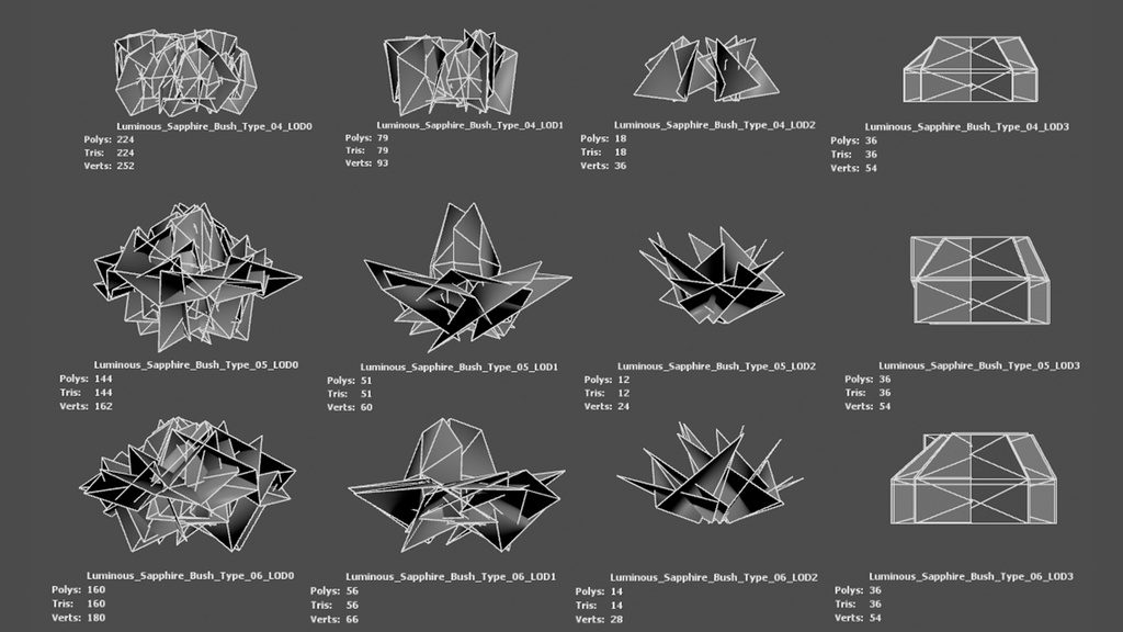 光輝くサファイアの低木 ルミナス・サファイア・ブッシュ 3Dモデル