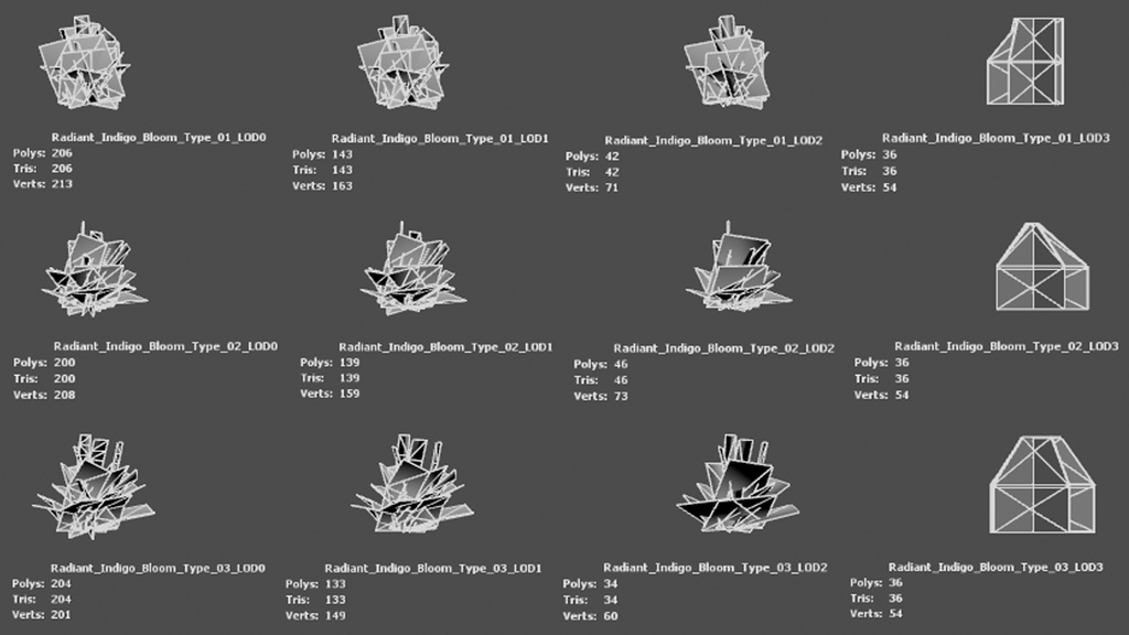 輝くインディゴの花 ラディエント・インディゴ・ブルーム 3Dモデル